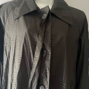 Mycra Pac Black  raincoat LONG Women's reptil print M/L
